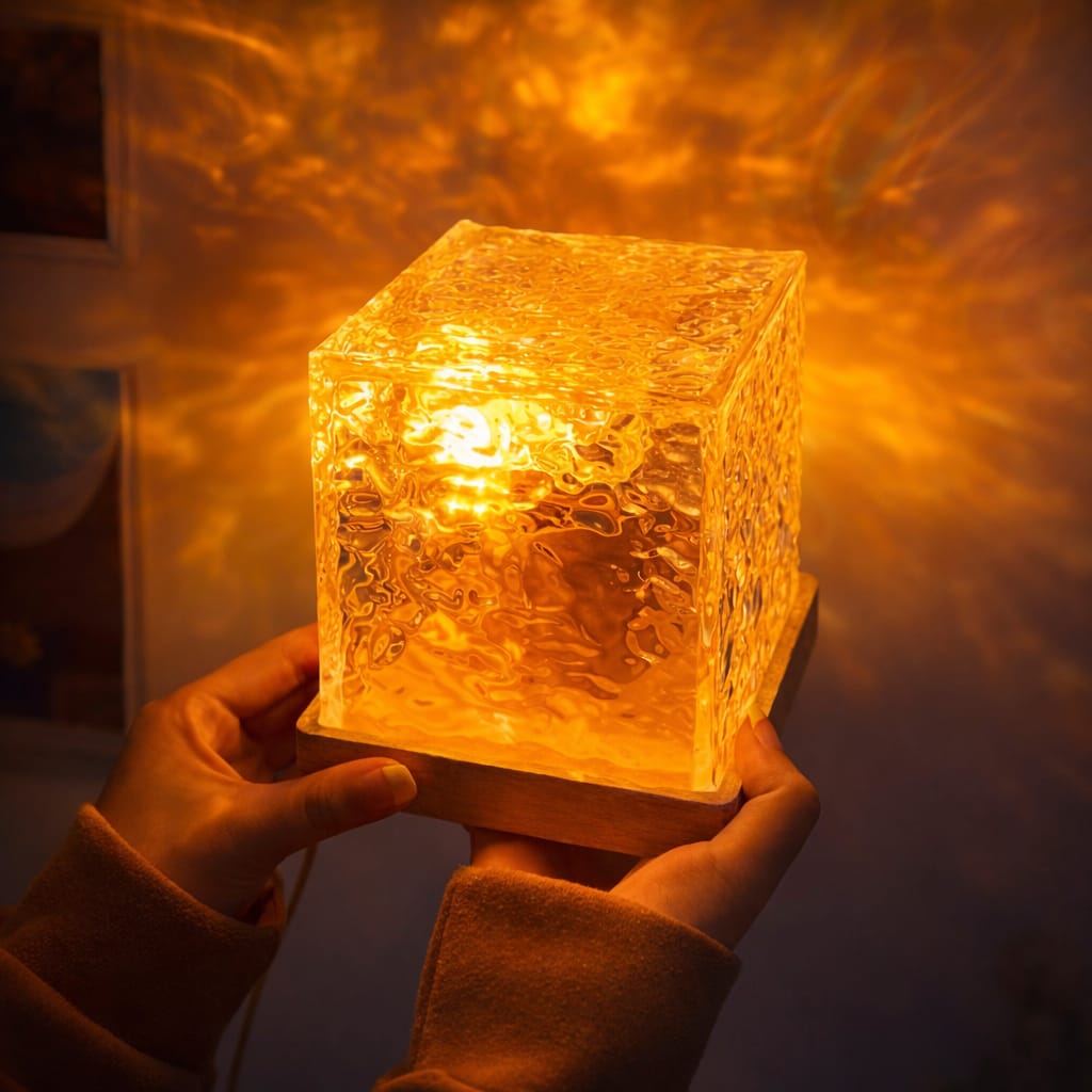Rotating Water Ripple Night Light Aura Lamp