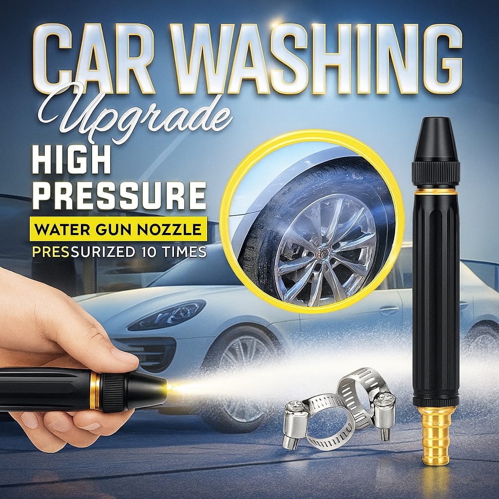 Portable High Pressure Washing Water Nozzle (Black)