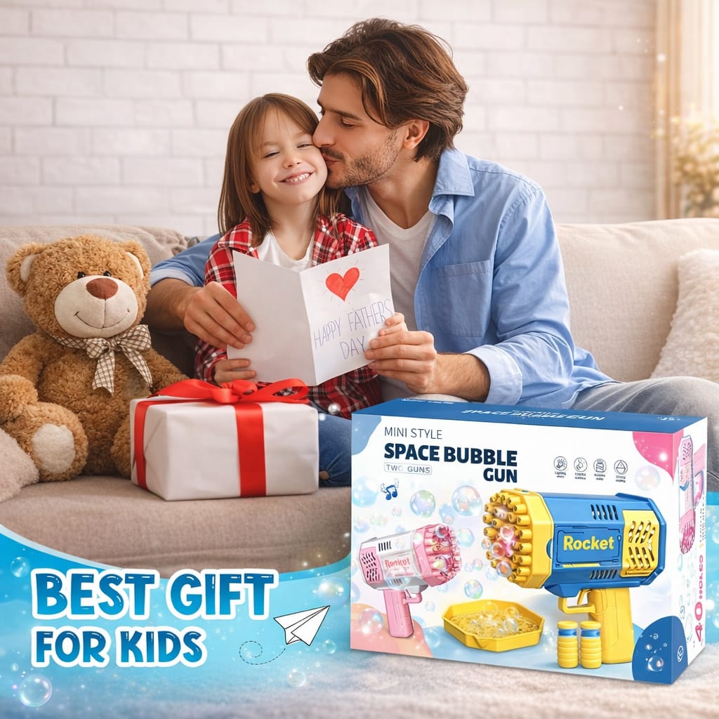 Bubble Gun Machine Kids Automatic Soap Based Bubble Blower